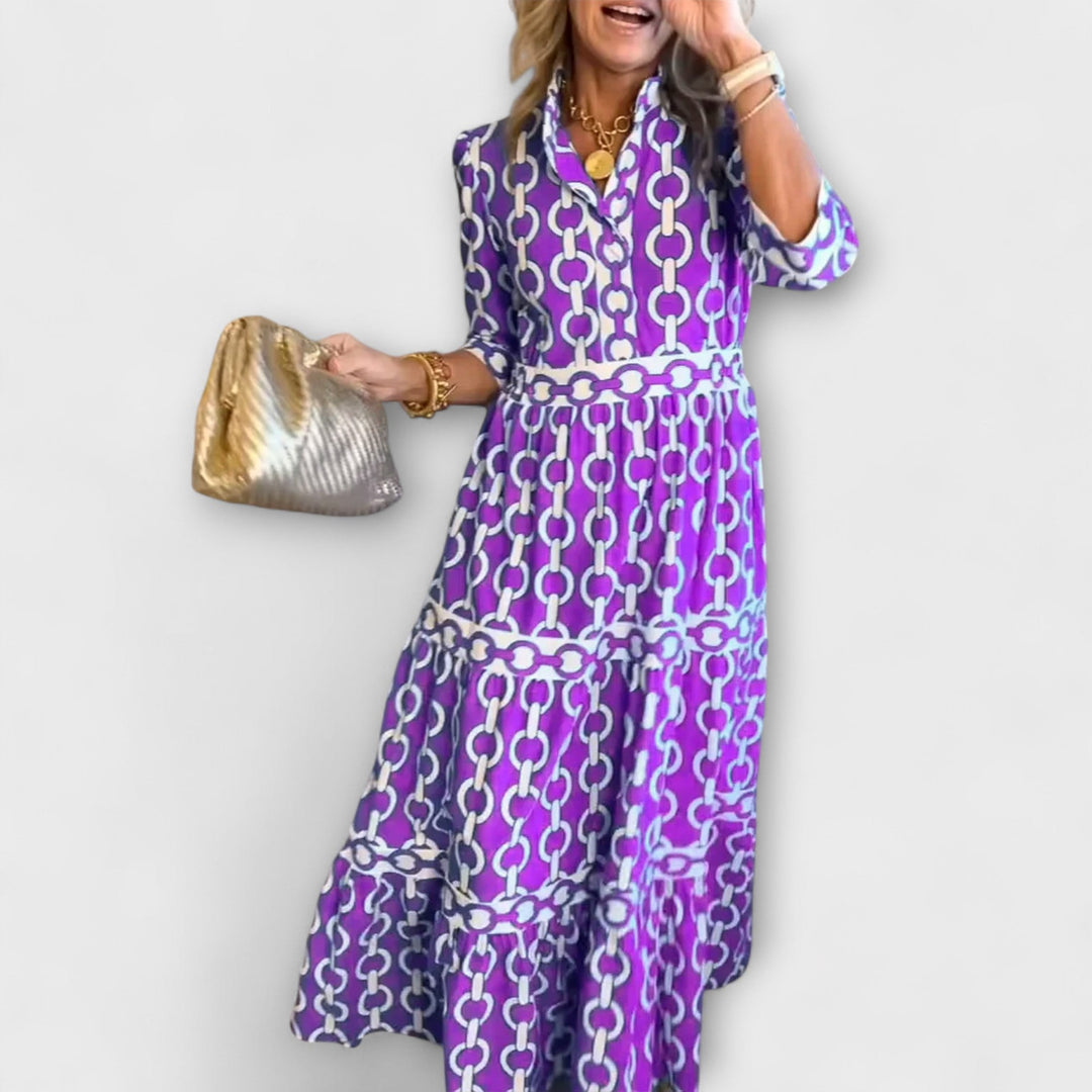 Stavroula - Midi Dress with Chain Pattern