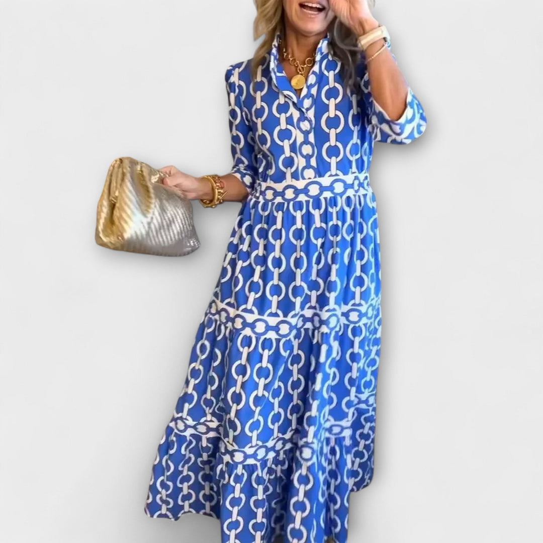Stavroula - Midi Dress with Chain Pattern