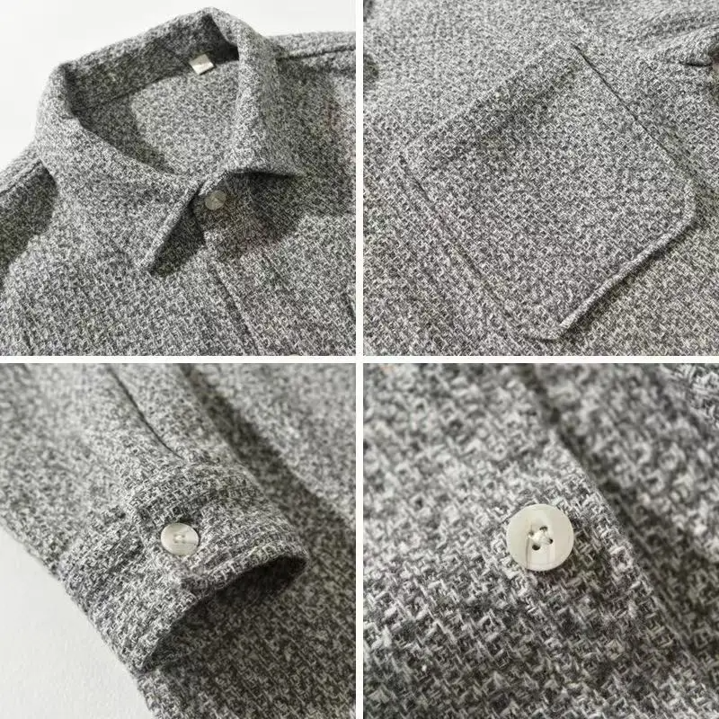 Steve - Casual Cashmere Shirt with Button Placket