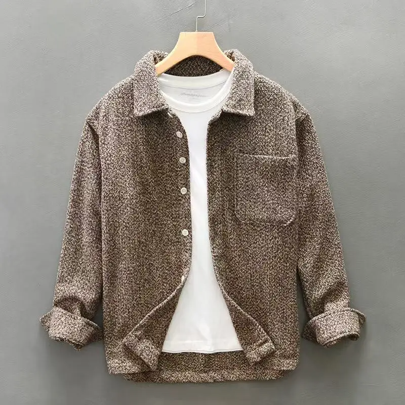 Steve - Casual Cashmere Shirt with Button Placket