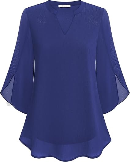 Styliani – Chiffon Blouse with V-Neck