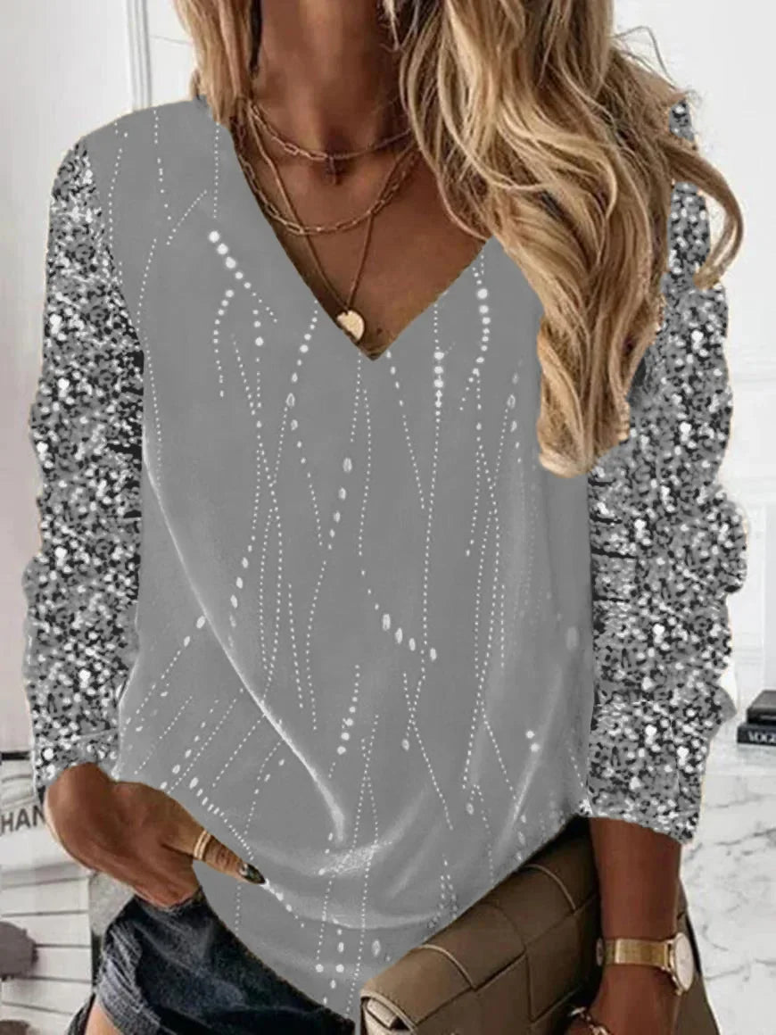 Talitha - Long Sleeve Shirt with V-Neck
