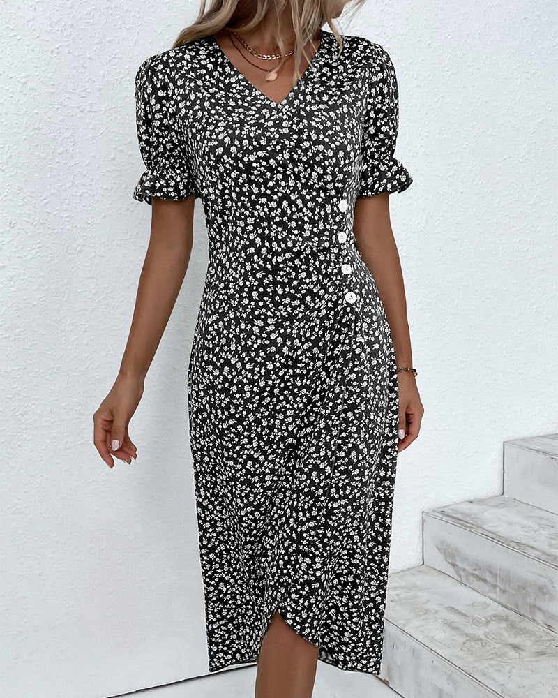 Tine – Kurzarmkleid mit Blumenmuster
