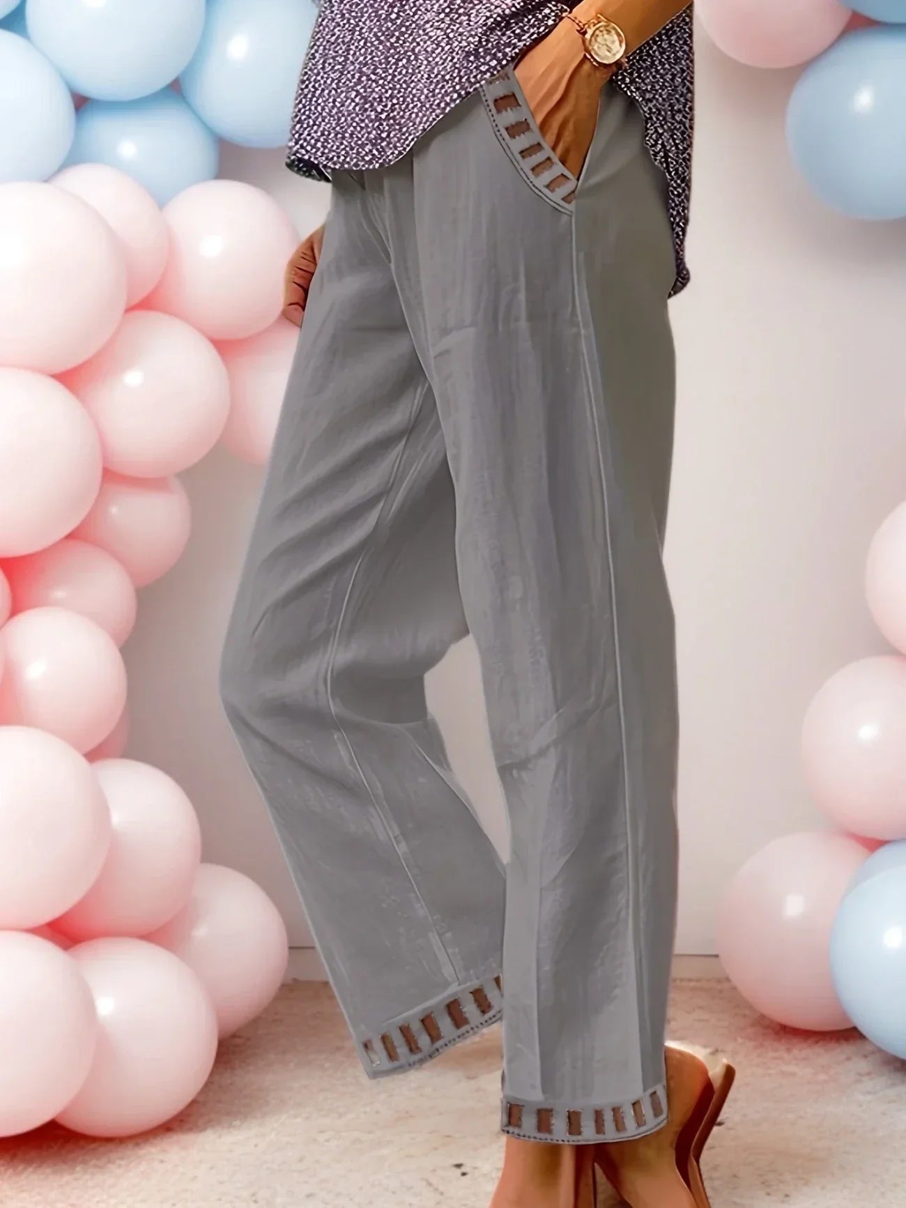 Tracey - Pantalon court à bordure contrastante