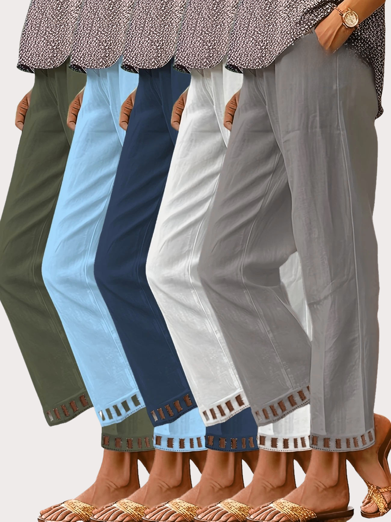 Tracey - Pantalon court à bordure contrastante
