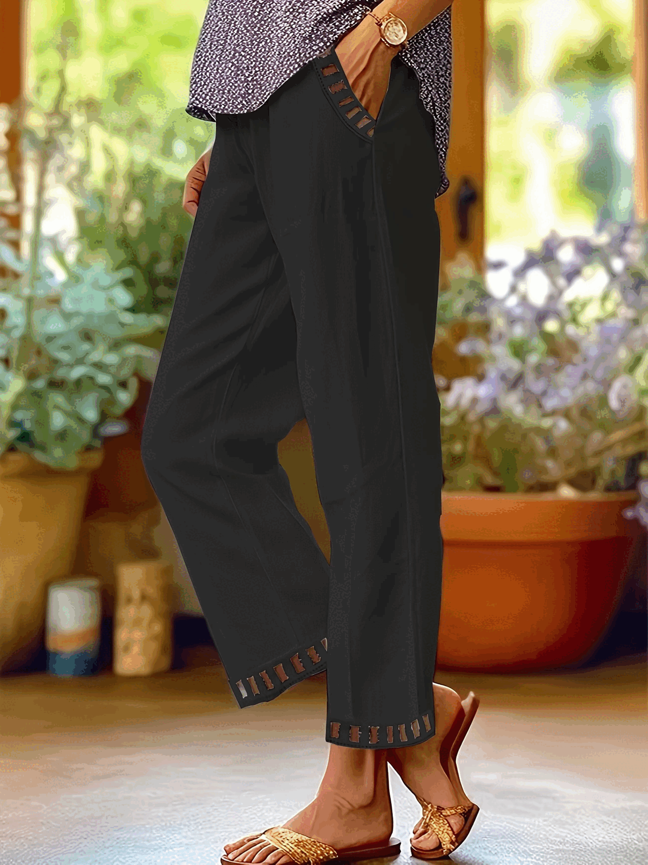 Tracey - Pantalon court à bordure contrastante