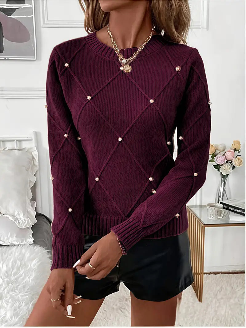 Turid – Eleganter Langarm-Strickpullover