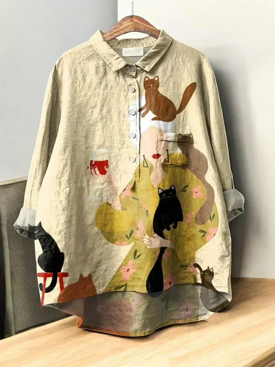 Umeno - Classic Blouses with Floral Pattern