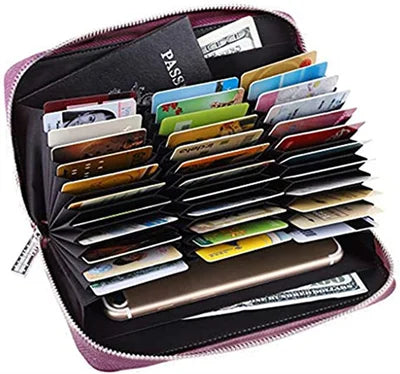 Portofel unisex cu multiple compartimente împotriva fraudei cu carduri de credit