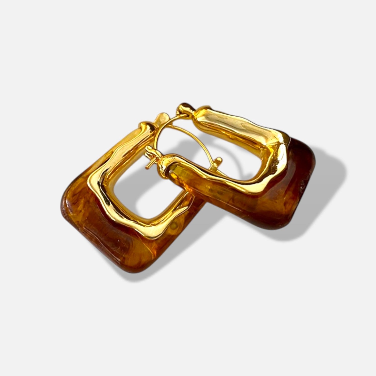 Veya Vintage Square Statement Hoop Earrings