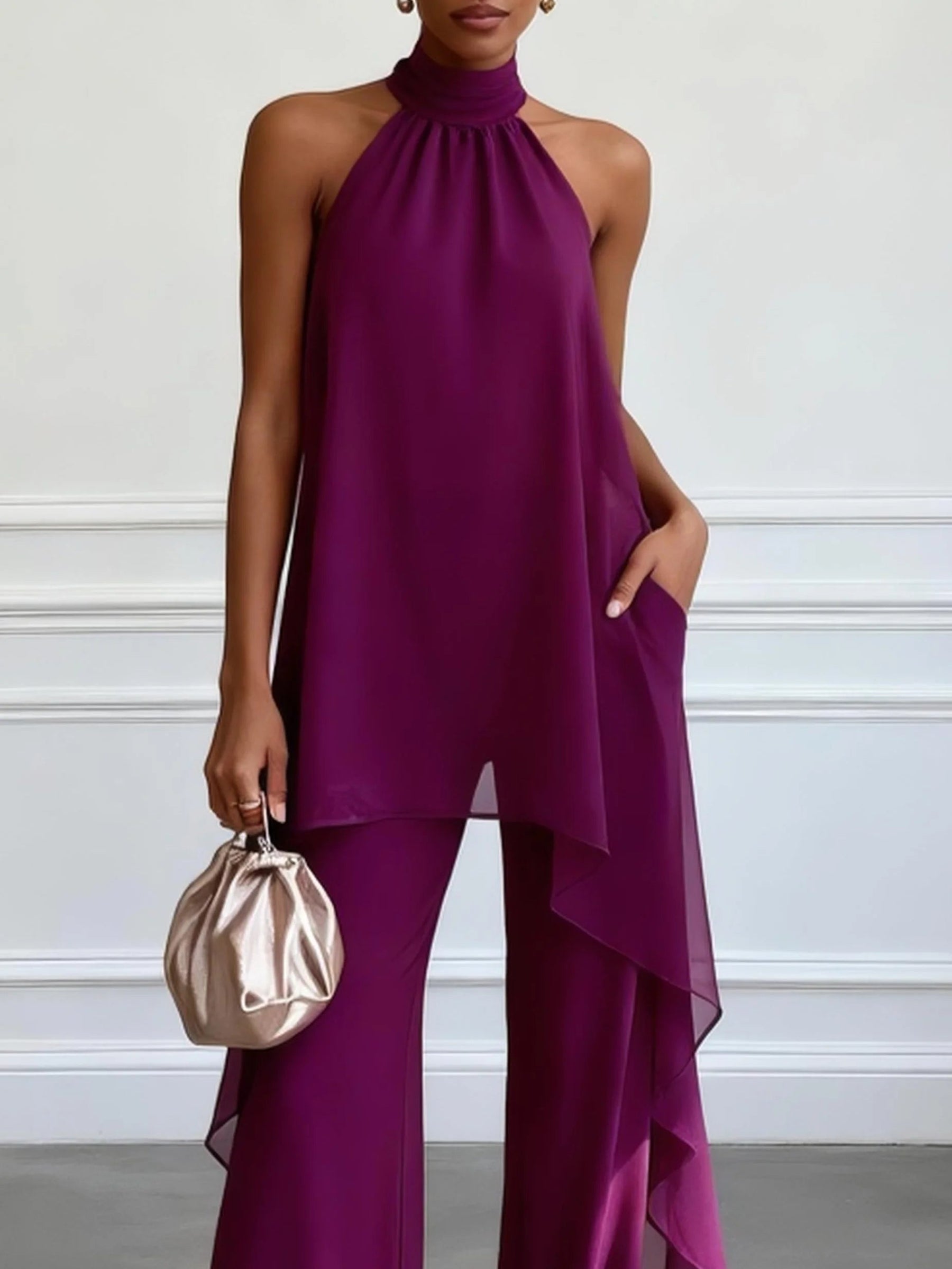 Victtoria – Elegante haltertop met broek