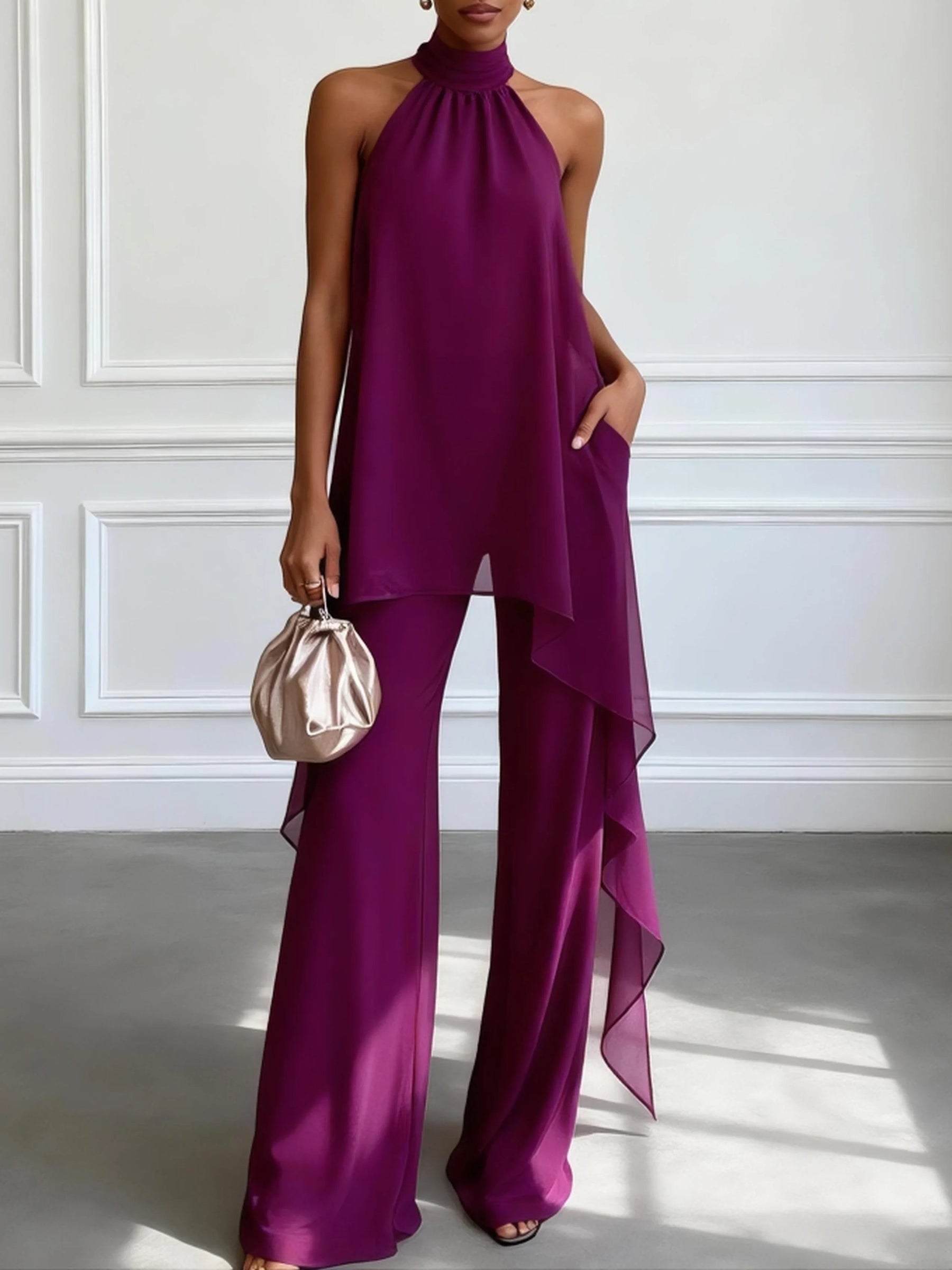 Victtoria – Elegante haltertop met broek