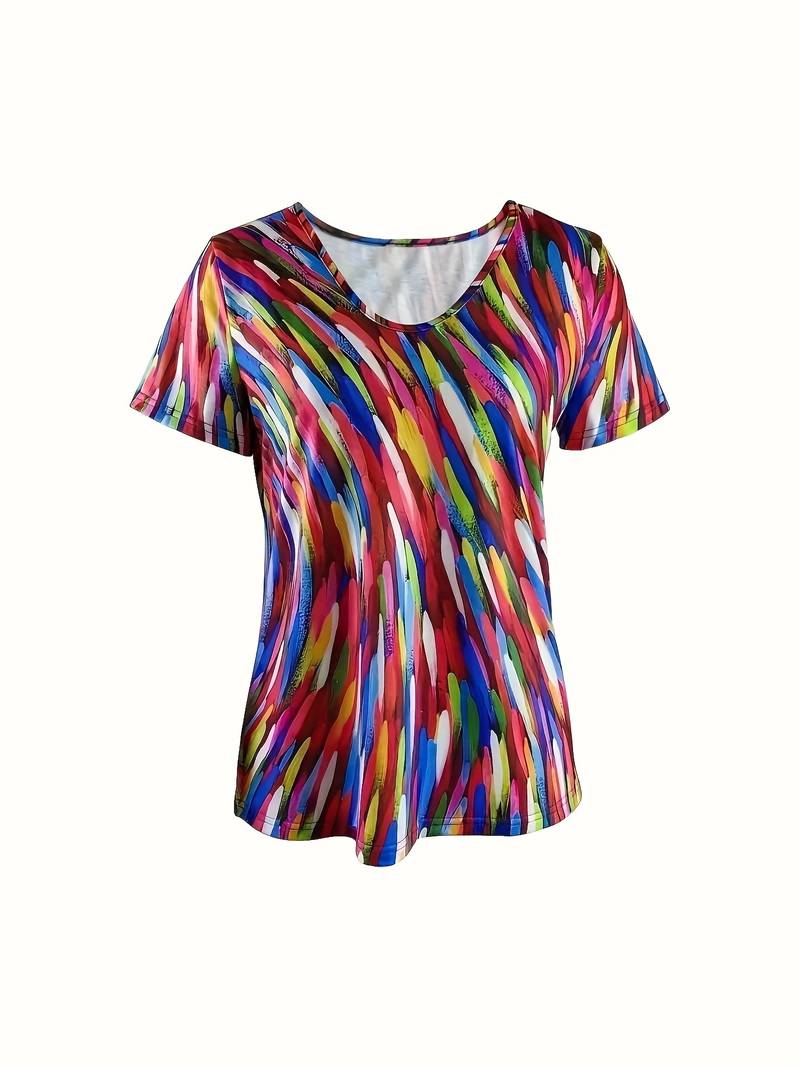 Vidumini - Top Estivo Arcobaleno con Maniche Corte