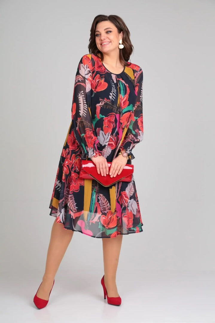 Vinoshika - Vestido Elegante con Flores