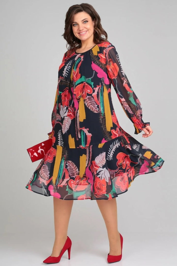 Vinoshika - Vestido Elegante con Flores