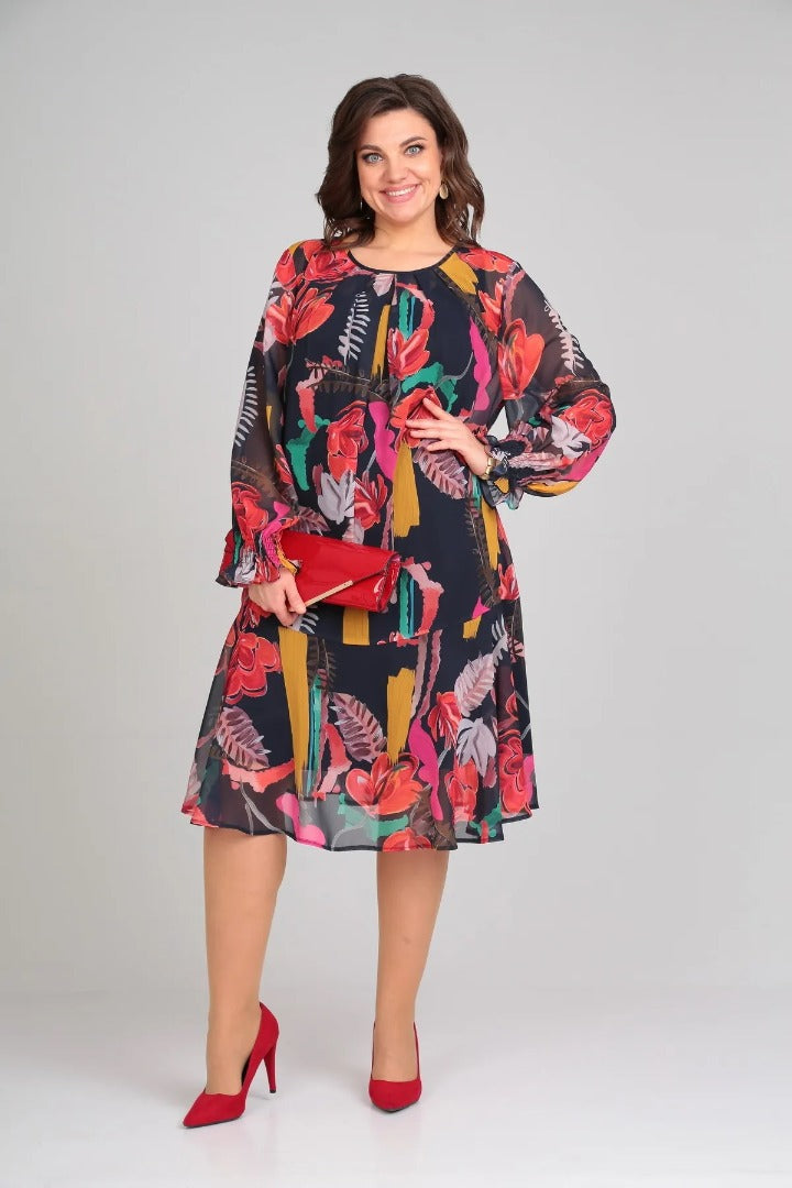 Vinoshika - Vestido Elegante con Flores