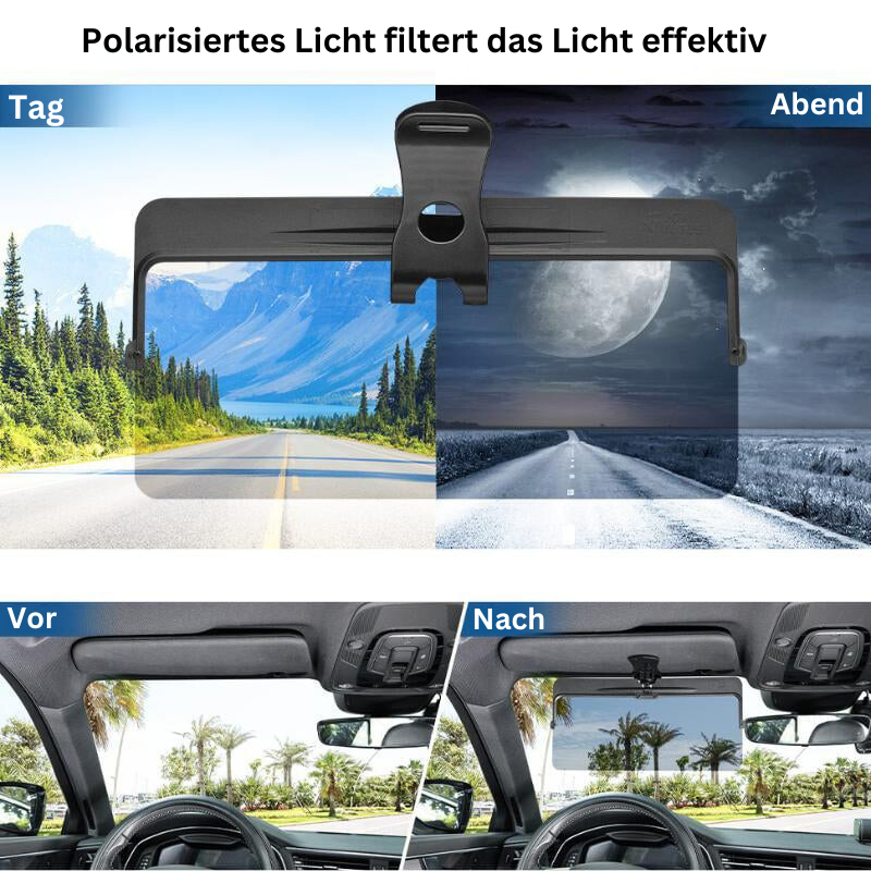 VisionClear – Universele zonneklep met gepolariseerde schitteringsbescherming