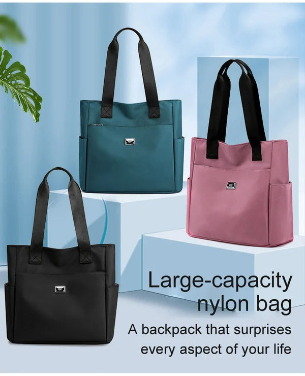 Wasserdichte Nylon-Schultertasche mit großem Fassungsvermögen und mehreren Taschen