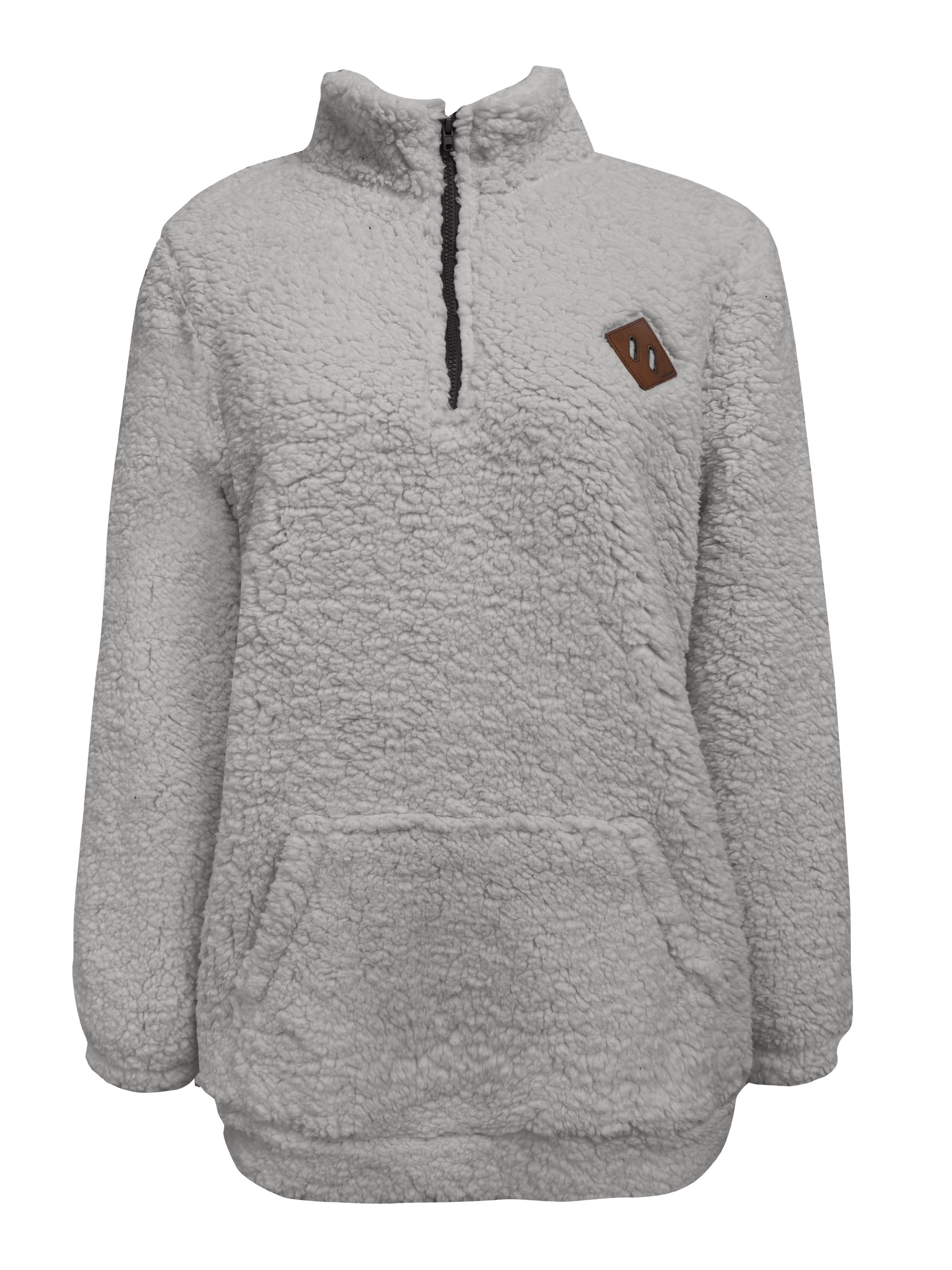 Willemien – Sweat-shirt polaire à manches longues avec fermeture éclair