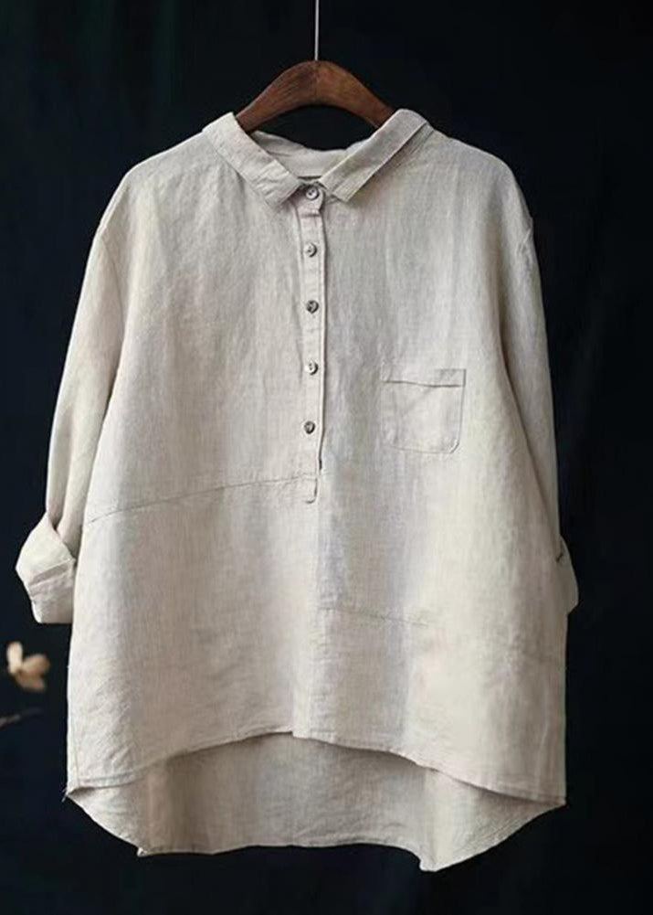 Winona – Shirt met Lange Mouwen, Voorzak en Knopen