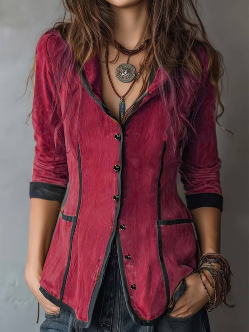 Yaara - Vintage Hoodie Jacket with Long Sleeves