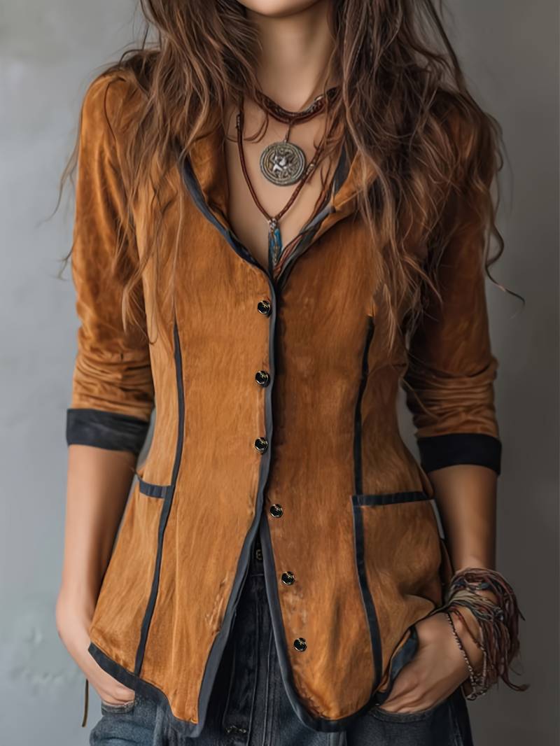 Yaara - Vintage Hoodie Jacket with Long Sleeves