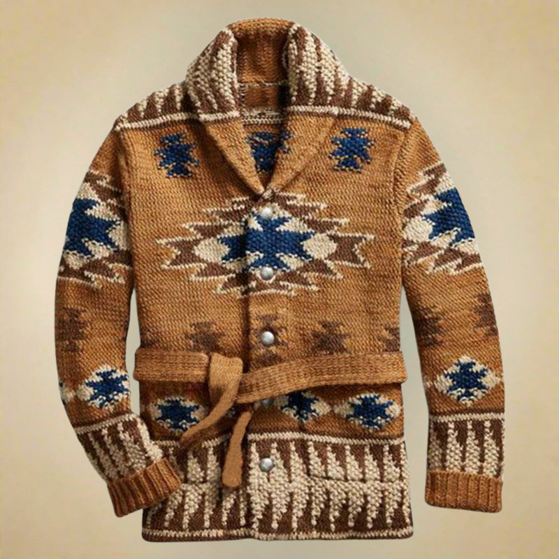 Yamen – Cardigan Vintage Tricoté Chauffant