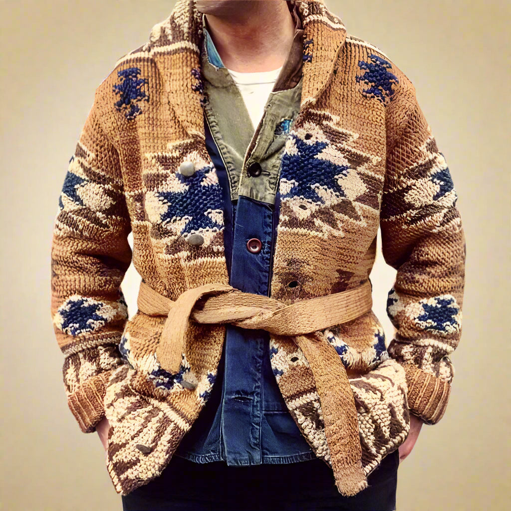Yamen – Cardigan Vintage Tricoté Chauffant