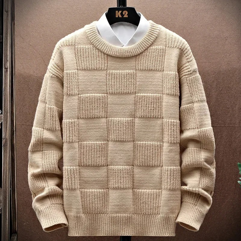 Yaxin – Maglione casual a quadri retrò