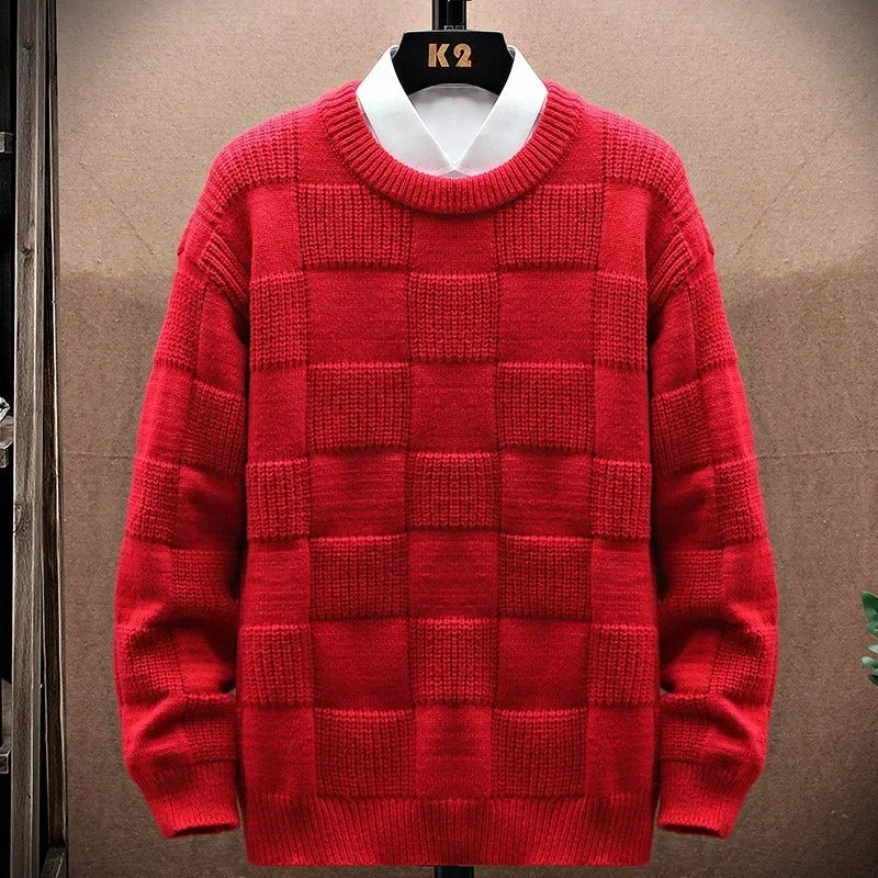 Yaxin – Maglione casual a quadri retrò