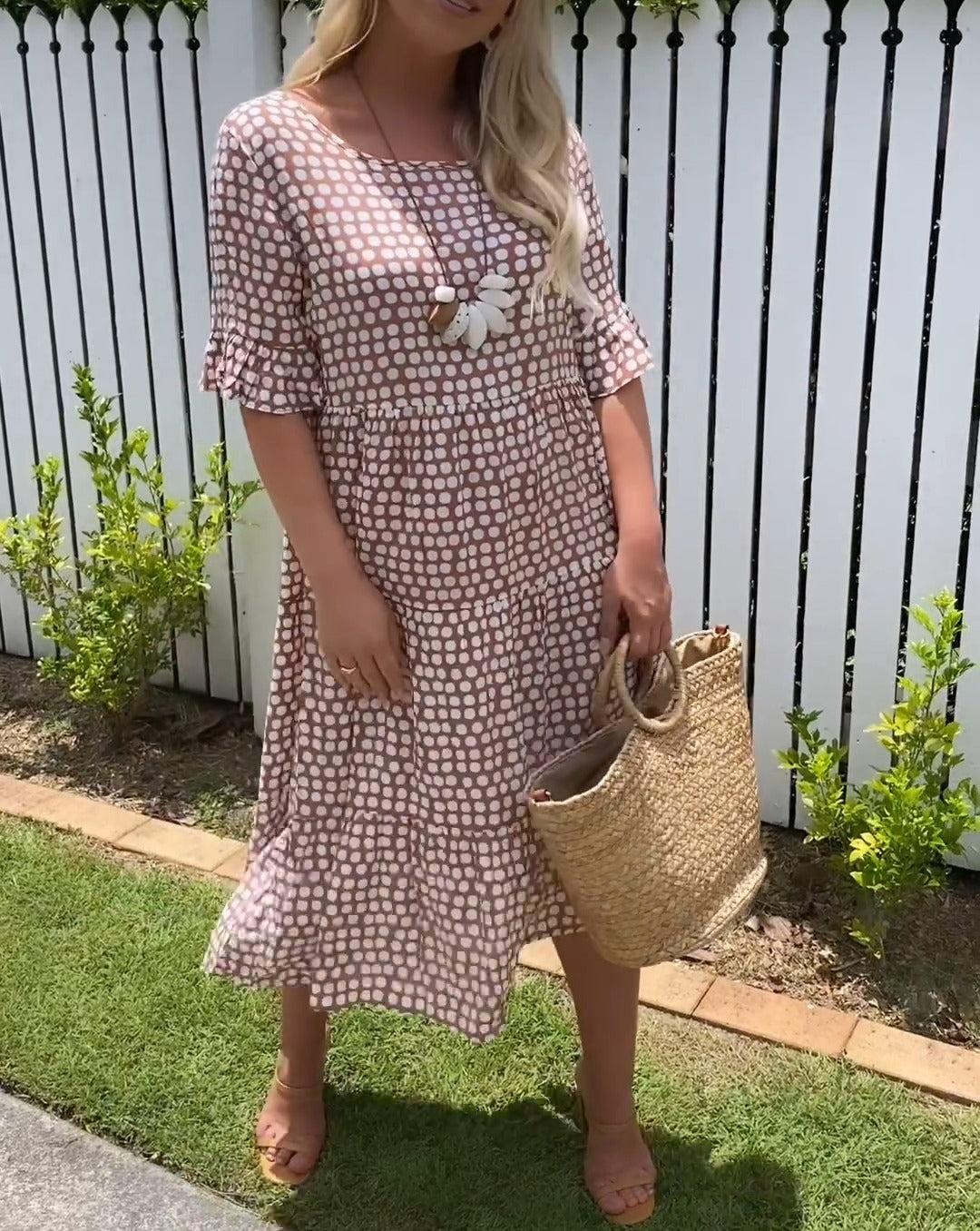 Yumi - Vestido midi de manga corta