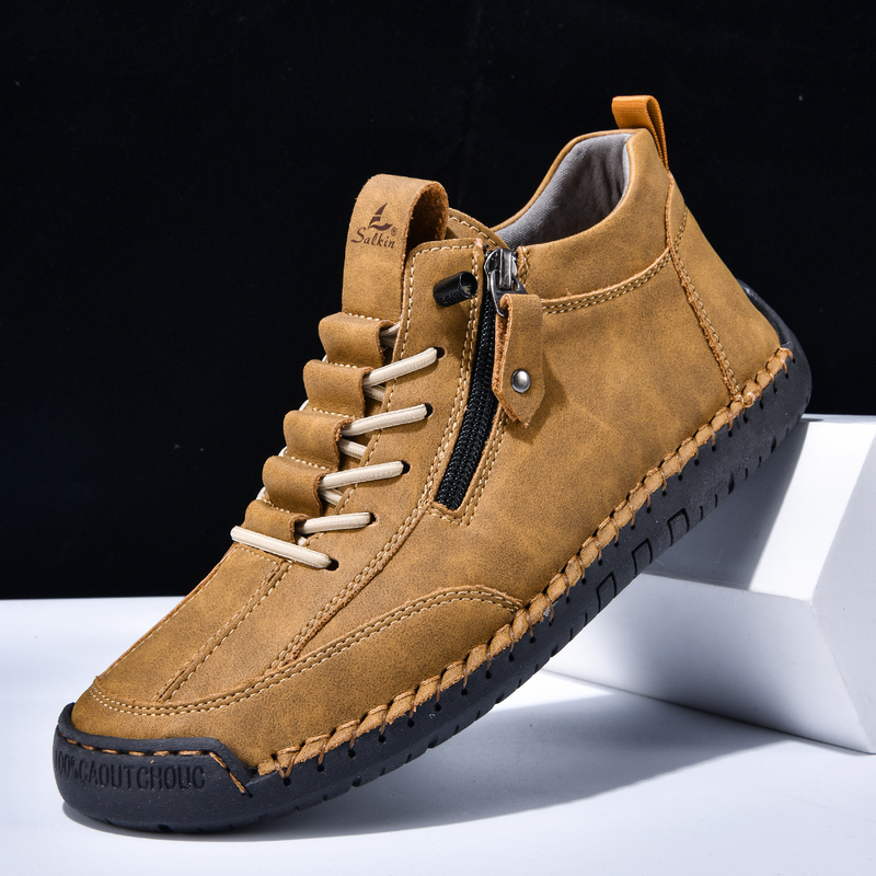 Yuval – Baskets en cuir avec fermeture éclair latérale