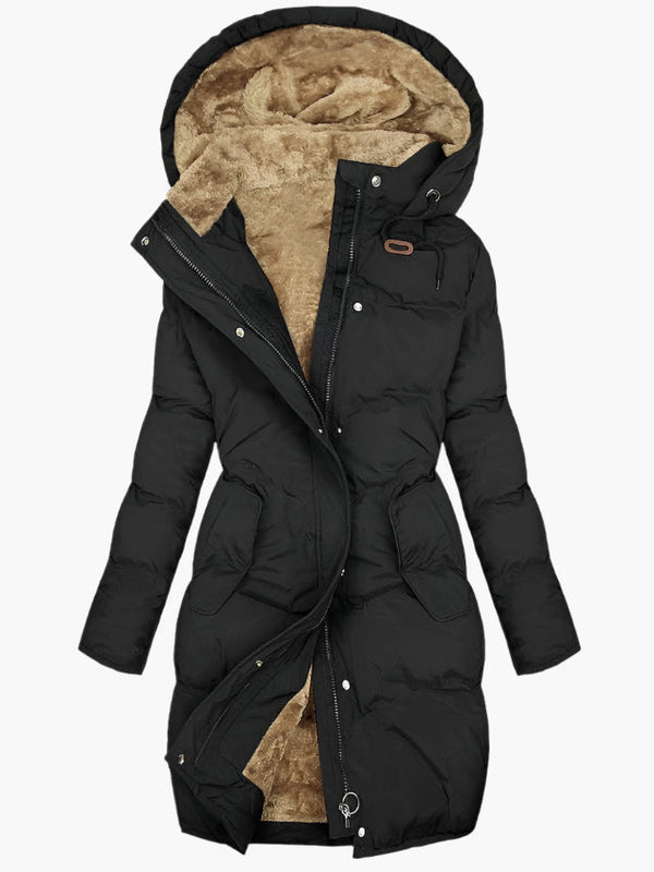Yvienne – Insulated Winter Coat with Hood and Zipper