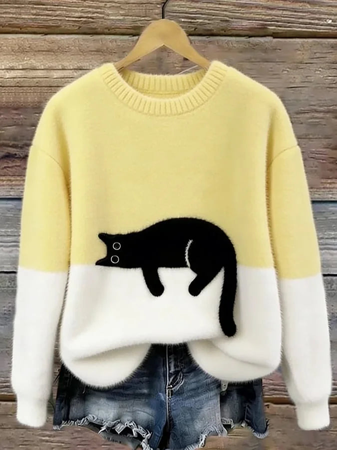 Zaidia – Cozy Knit Sweater with Cute Cat