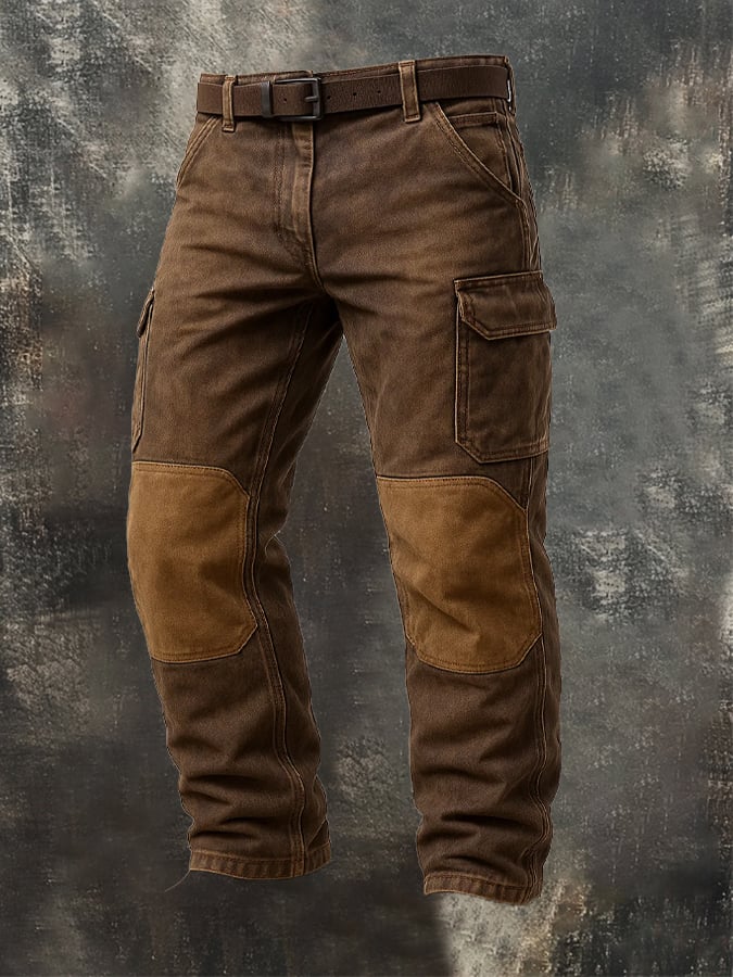 Zakary – Vintage Outdoor Knee Pants in Used Look with Adventure Seams