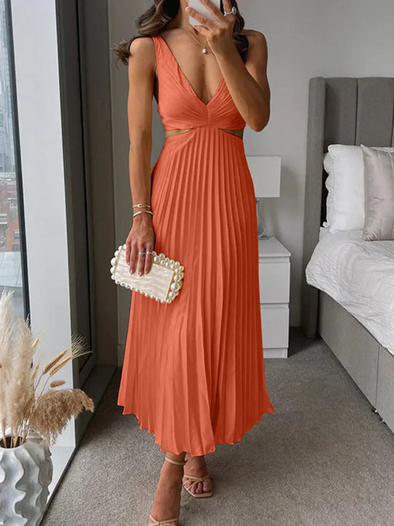 Zampia – Elegante jurk met split en getailleerde taille