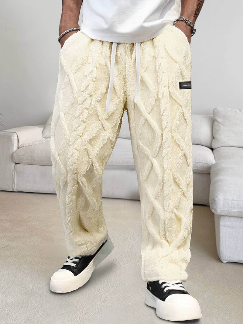 Zecharia - Pantaloni con motivo geometrico e vita elastica