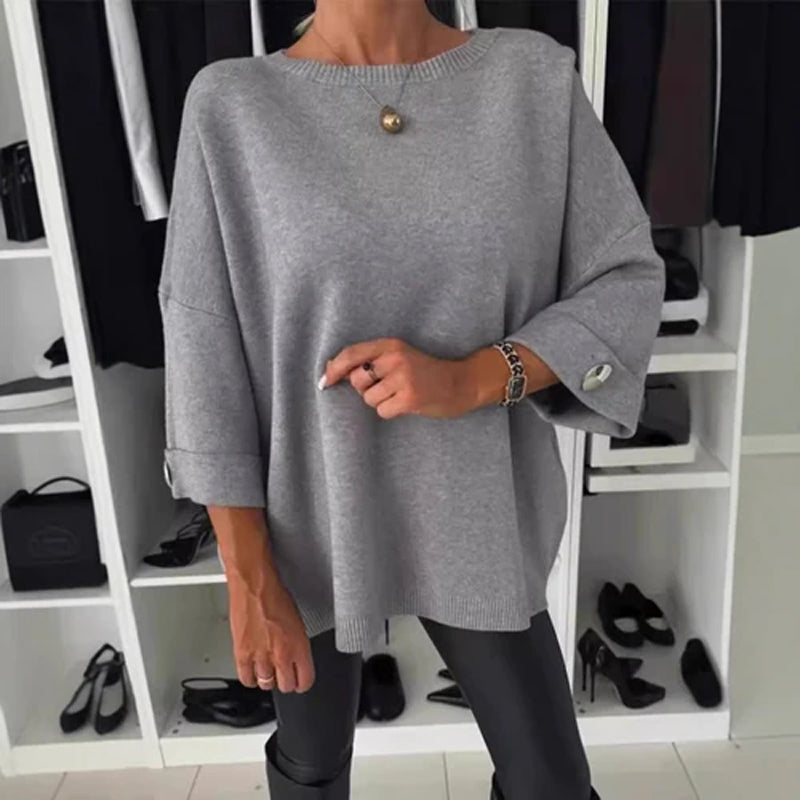 Zelinda – Legere Bluse mit Rundhalsausschnitt und langen Ärmeln