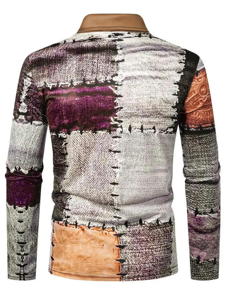 Zerem – Long Sleeve Shirt with Color Block and Zipper