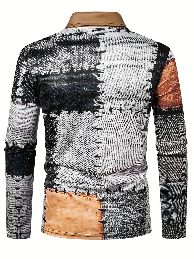 Zerem – Long Sleeve Shirt with Color Block and Zipper