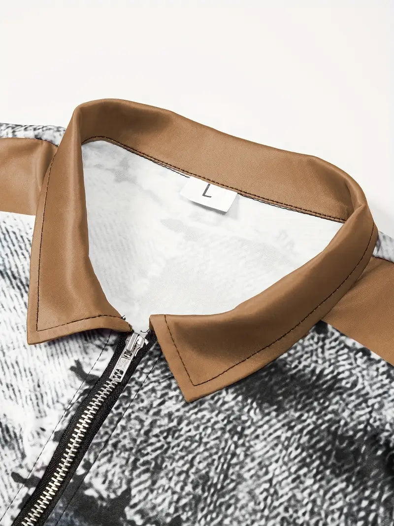 Zerem – Long Sleeve Shirt with Color Block and Zipper