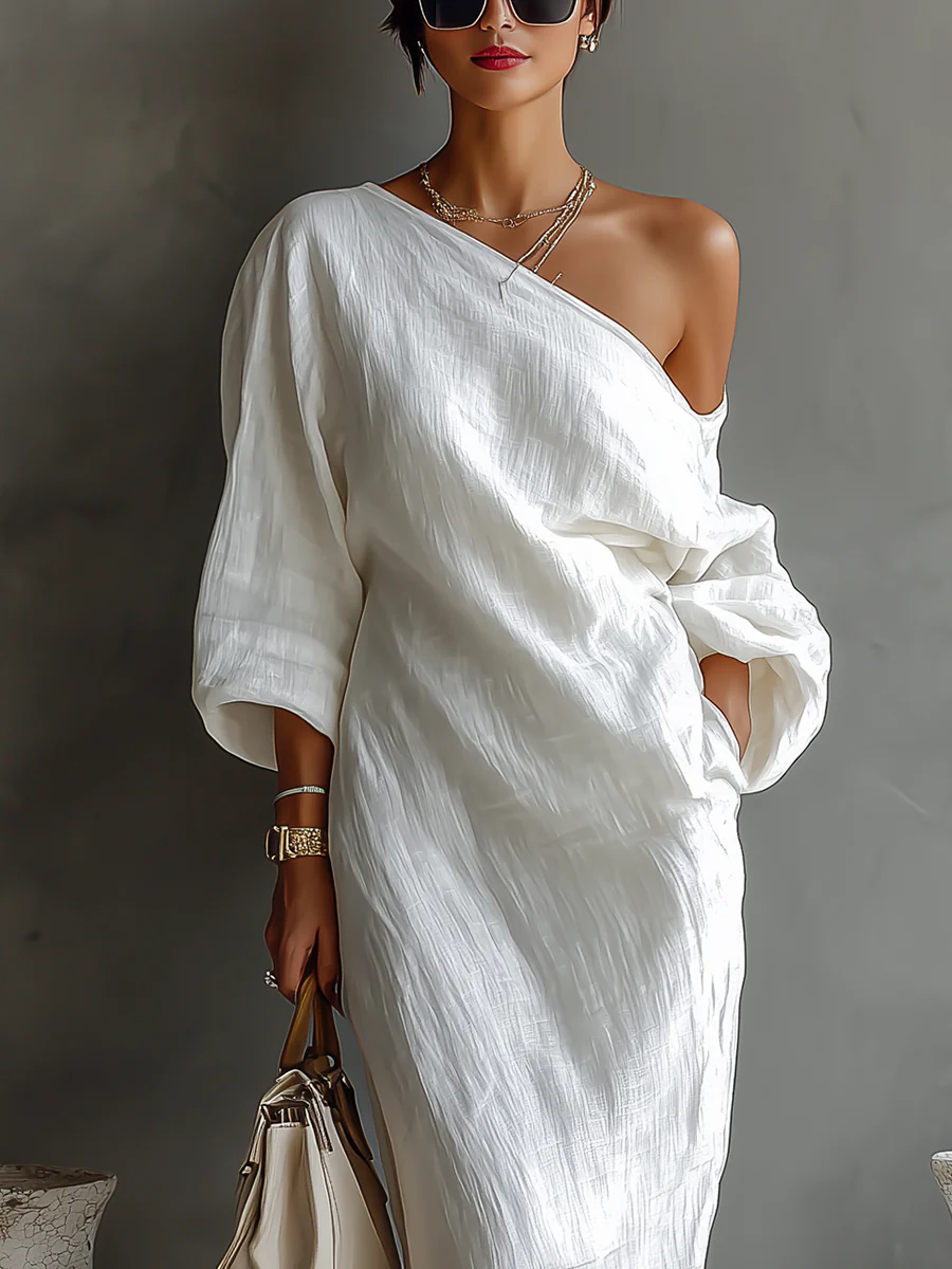 Zihara – Robe fluide élégante asymétrique