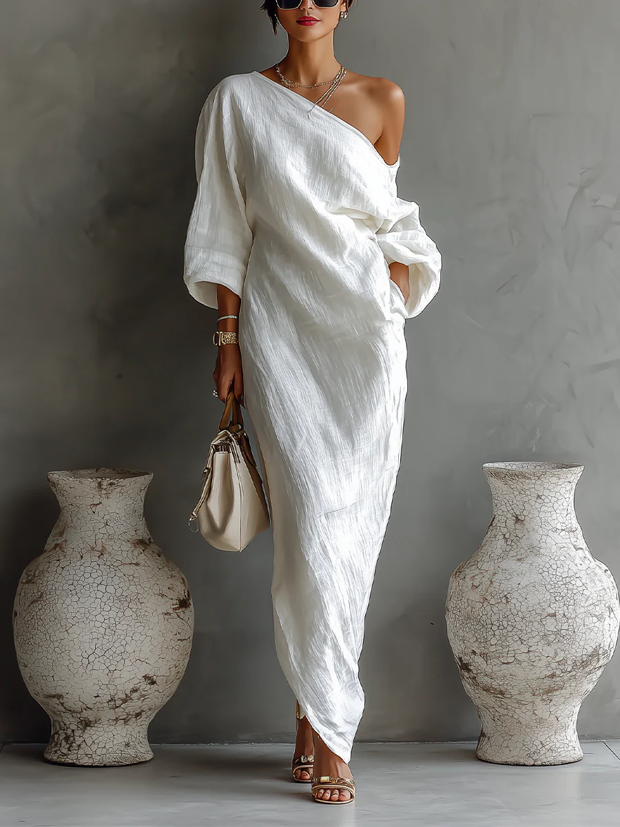Zihara – Robe fluide élégante asymétrique