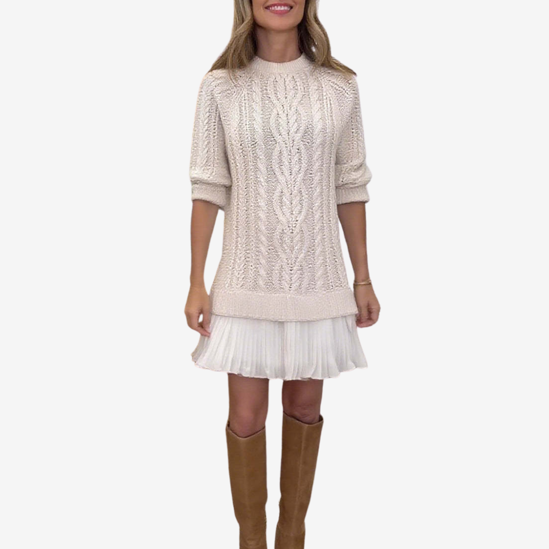 Zorina – Vestido de punto con falda plisada