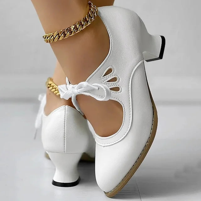 Zydrune - Zapatos de cuero vintage con tacón alto