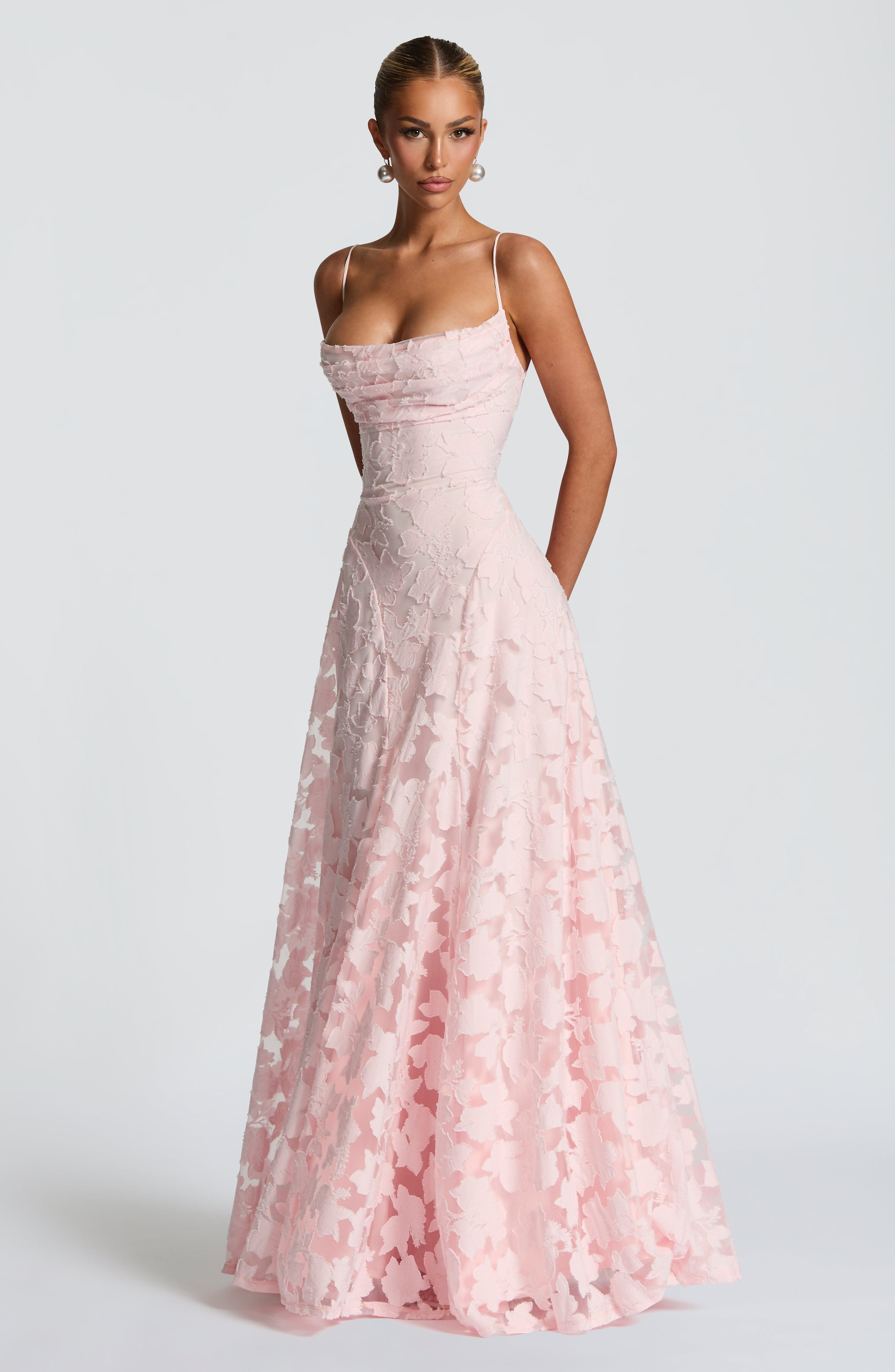 Alona – Elegant Lace Corset Maxi Dress