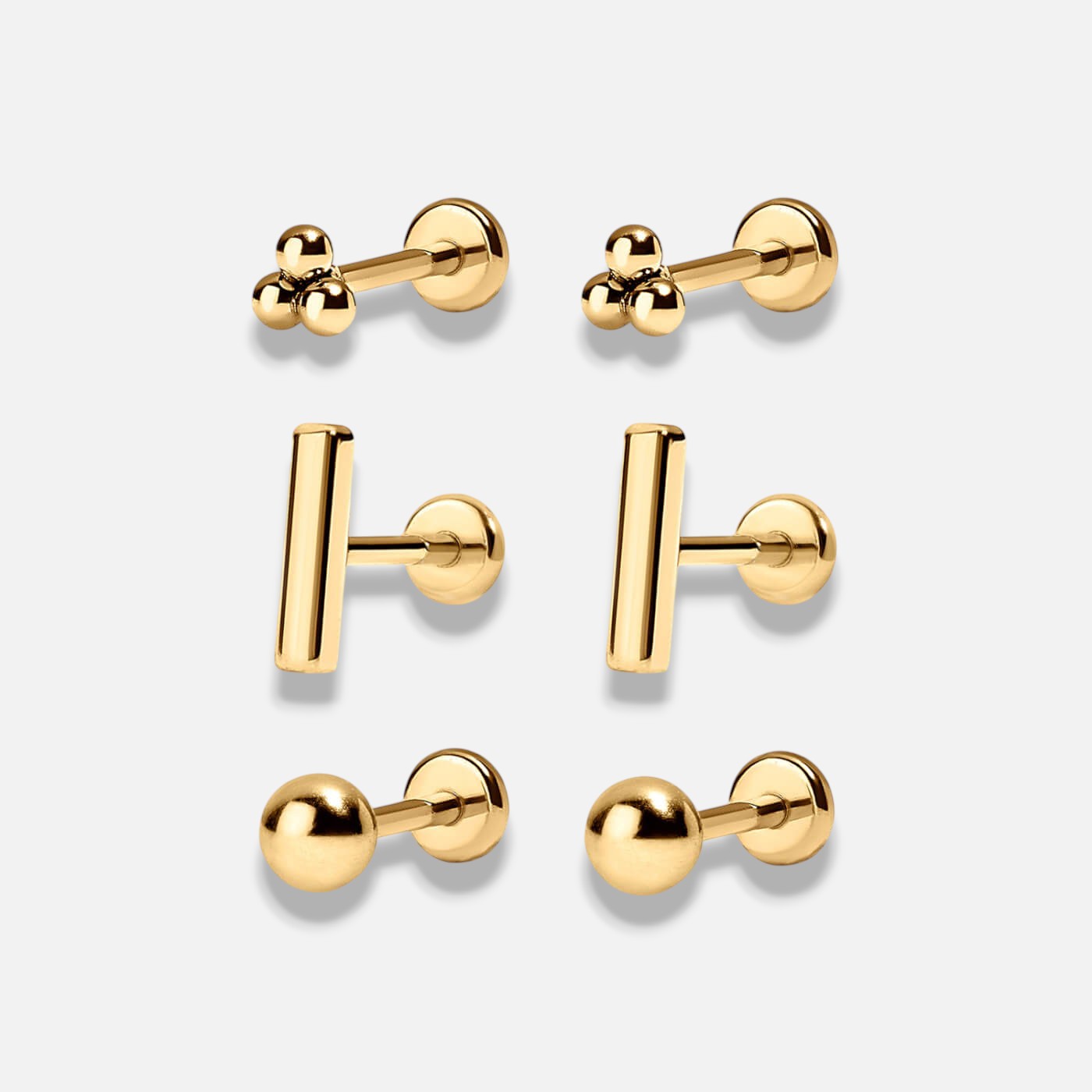 Sleekform Flat Back Earring Trio