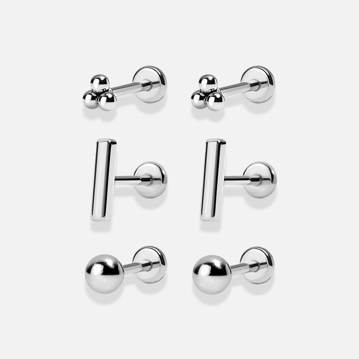 Sleekform Flat Back Earring Trio